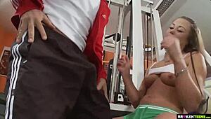 Hot 18+ Teen Seduced into Brutal Gym Pounding and Cumshot