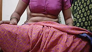 South Indian Couple's Romantic Saree Sex Quickie Creampie