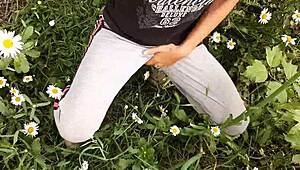 i spy neighbor fingering pussy to wild orgasm in flowers