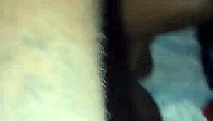 your hairy ebony pussy creaming all over boyfriend's cock in missionary