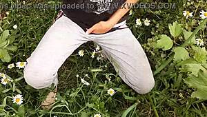 i spy neighbor fingering pussy to wild orgasm in flowers