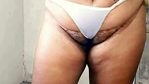 Big Ass BBW Wife Tries Neighbor's Thong Panties