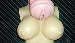 trio kissy dolly spread tight pussy ass creampie desk fuck cum tits