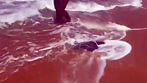 young african exhibitionist strips fully nude on crowded beach