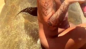 young african exhibitionist strips fully nude on crowded beach