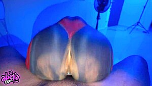 whoa, hot spiderwoman rides fan's cock till he explodes inside