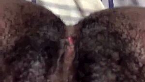 homemade ebony babe fingers wet big pussy lips then fists gaping asshole solo