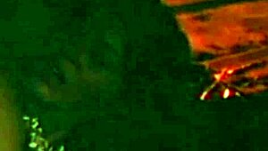 blonde goddess from porn's golden age teases her hairy pussy in retro fun