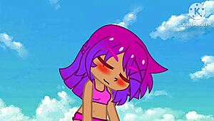 Maya grows into a giantess through gacha