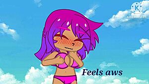 Maya grows into a giantess through gacha