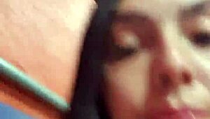 Latina walks outdoors with no panties flashing her natural tits and pussy