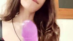 Petite Italian doll gets deepthroated even without real cock