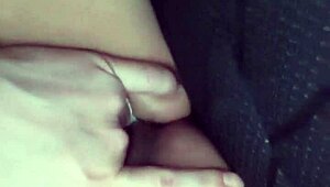 young colombian latina fingers her pussy solo in uber ride