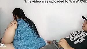 whoa, hijastro jerks big cock with my panties... we end up fucking hard!