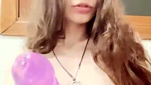 Petite Italian doll gets deepthroated even without real cock