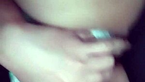 young colombian latina fingers her pussy solo in uber ride