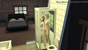 he catches his innocent step-sister in the shower and they end up having steamy sex