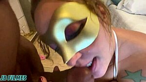 housewife spreads big pussy lips for black bull's huge interracial anal dream cum true