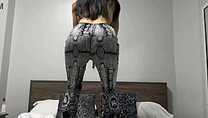 that fine asian teen's big curvy ass in thong during intense pov workout