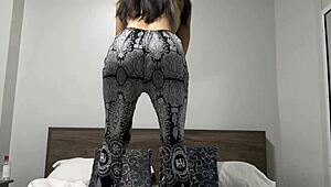 that fine asian teen's big curvy ass in thong during intense pov workout