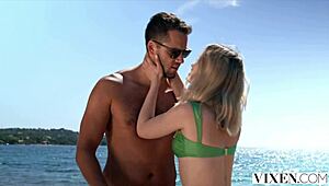 blonde lily blossom bends over for stranger's cock on vacation