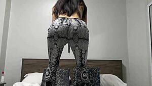 that fine asian teen's big curvy ass in thong during intense pov workout