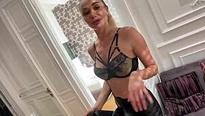 hey check venera maxima's tall big tits teasin in lingerie durin castin then she drops for sloppy deepthroat pov blowjob