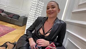 hey check venera maxima's tall big tits teasin in lingerie durin castin then she drops for sloppy deepthroat pov blowjob