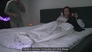 Fuck yes, watch redhead stepsis ride hard then take cum on shaved pussy!