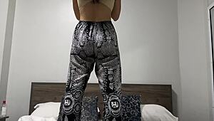 that fine asian teen's big curvy ass in thong during intense pov workout