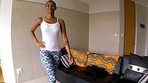 Busty Ebony Sucks POV Cock Naughtily in Wild Job Interview