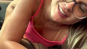 WOW Big Ass Blonde Deepthroats Uber Driver in Traffic!