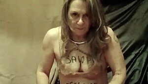 hey slave, feel those pins stinging your skin during this humiliating self-session?