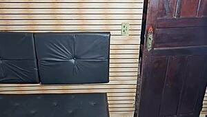 halloween ninfeta flashes her shaved pussy and gets licked before fucking hard