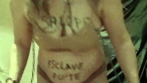 hey slave, feel those pins stinging your skin during this humiliating self-session?