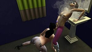 sims 4 lesbians lick fresh pussy in public toilet