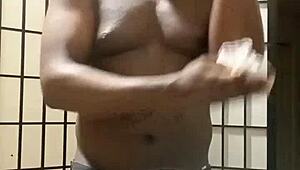 Cooking bananas with big black tits in kitchen, wanna taste?