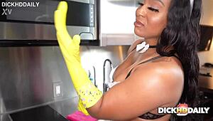 Big Booty Ebony Maid Nyny Craves Dick Suck and Pussy Cream at Work