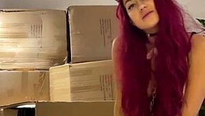 i got so horny watching this cat redhead fetish babe suck the sex machine's huge cock