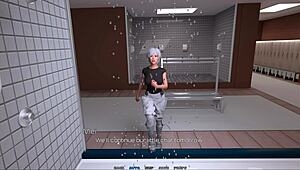 Renaissance V Prelude: Shaved brunette teases big tits and hairless pussy