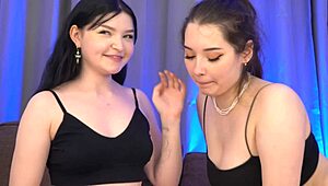 two babes crave blond guy's naughty fingering