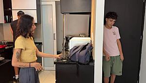 Damn my horny neighbor wants hard fuck in front of cuck hubby!