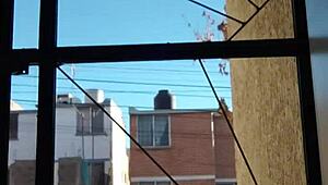 guy practices nudism solo in outdoor public spot