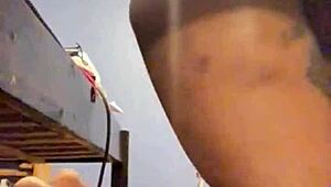 ebony milf teases with strip then deepthroats big black cock wet