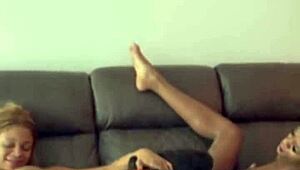 muscular black babe licks petite bisexual pussy before strapon ride