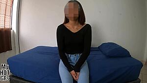 curvy latina teen begs for cock in wet pussy casting pov closeup