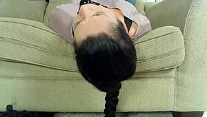 so this curvy stepmom enters the deepthroat ballgag contest, gagging hard on cock while bound and choking for that mouthful win