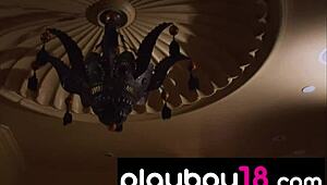 imagine classy babe kelley thompson slowly peeling off lingerie revealing those big boobs