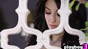 blonde milf babe slowly strips ripping clothes to expose her huge perfect natural big tits body