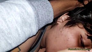 my best friend gets turned on watching porn tiktoks then ends up deepthroating my chubby cock hard